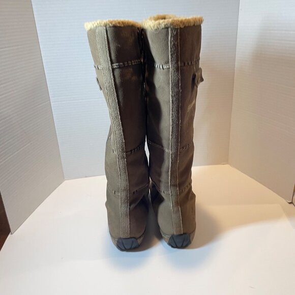 Timberland Womens Waterproof Tan Suede Tall Lace-Up Boots W/ Faux Shearling Lini - Picture 7 of 16